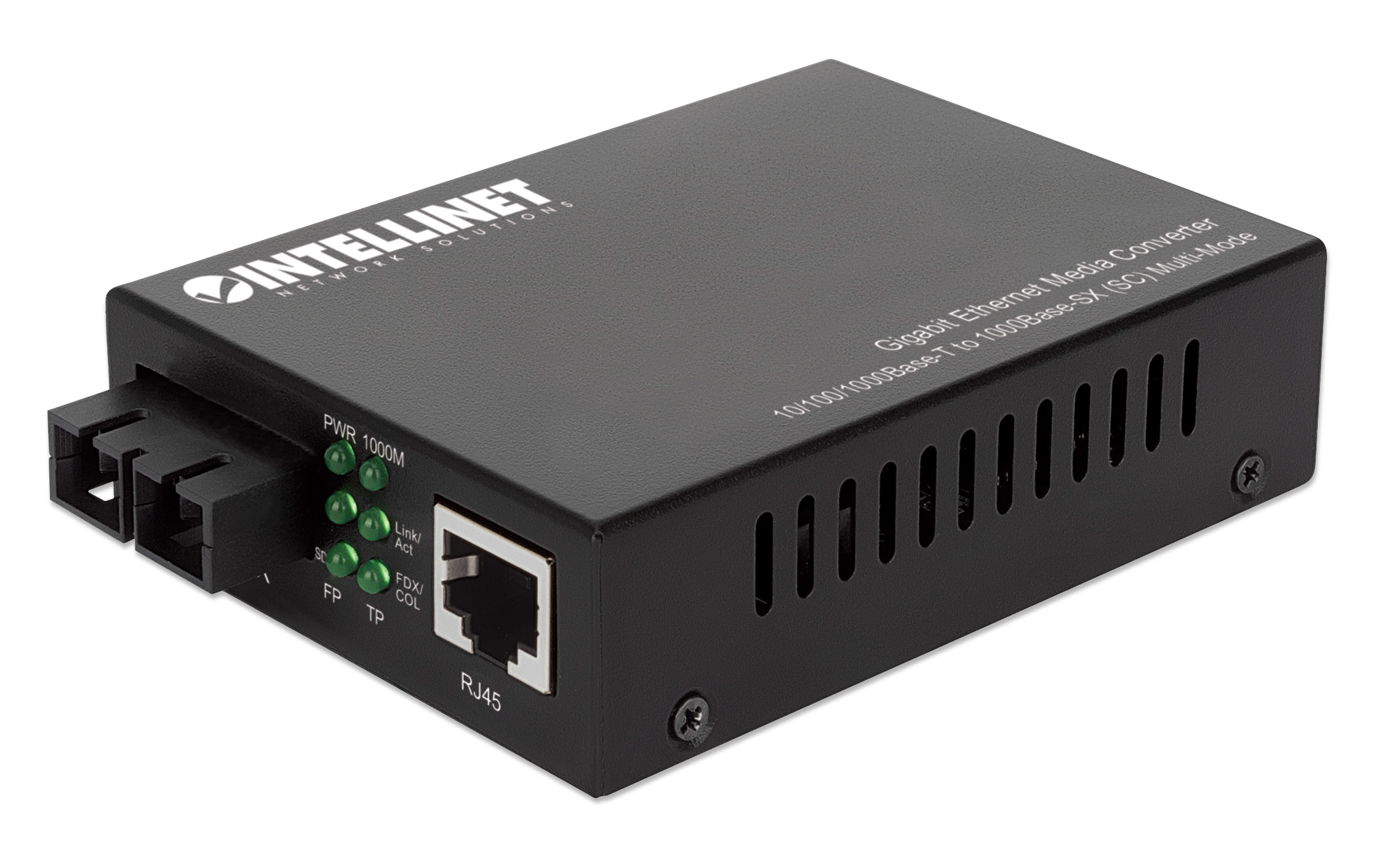 INTELLINET Gigabit Ethernet Medienkonverter 101001000BaseT auf 1000BaseSX SC Multimode 550 m Autonegotiation