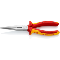 Knipex Flachrundzange mit Schneide chrom isol. 200mm VDE 1000V Knipex Flachrundzange mit Schneide chrom isol. 200mm VDE 1000V