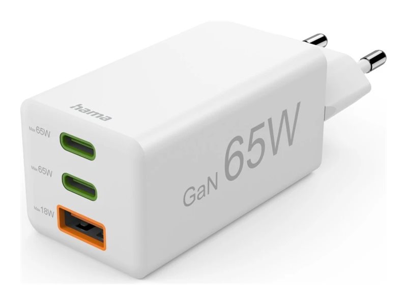 hama GaN-Ladeadapter weiÃ, 65 Watt