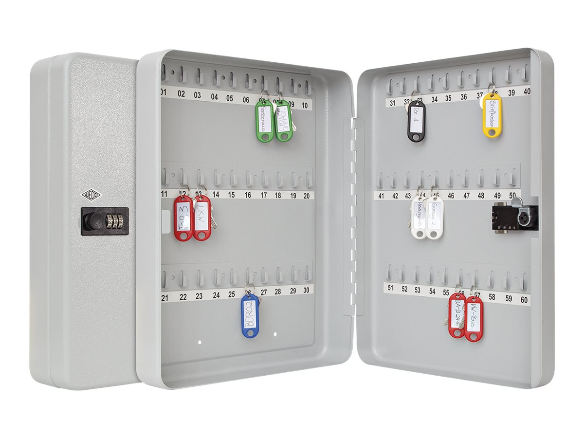 WEDO Schluesselkasten grau mit 60 Haken Zahlenschloss WEDO Schluesselkasten grau mit 60 Haken Zahlenschloss