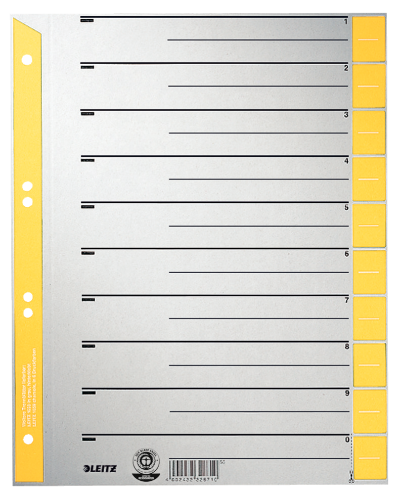 Esselte Leitz Trennblatt 1652 DIN A4 gelb