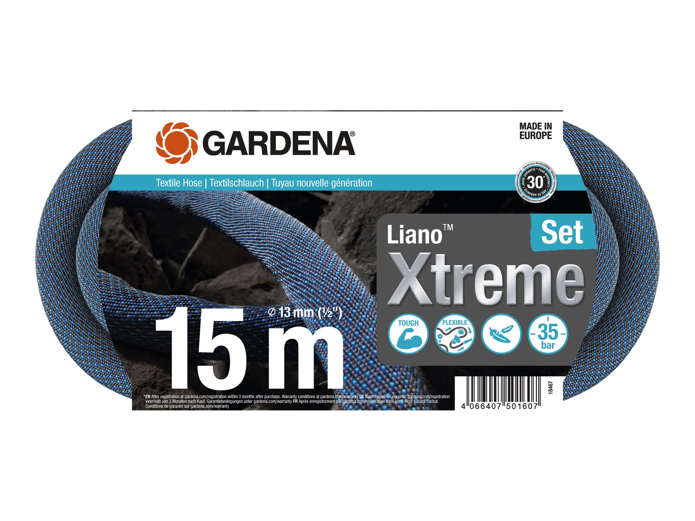 GARDENA GartenschlauchSet Liano Xtreme Set 15,0 m
