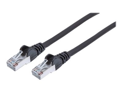 INTELLINET Cat6aPro Kabel Cat7 Rohkabel 0,25m schwarz RJ45 Vollkupfer LS0H halogenfrei AWG 26 vergoldete Kontakte 10 Gigabit