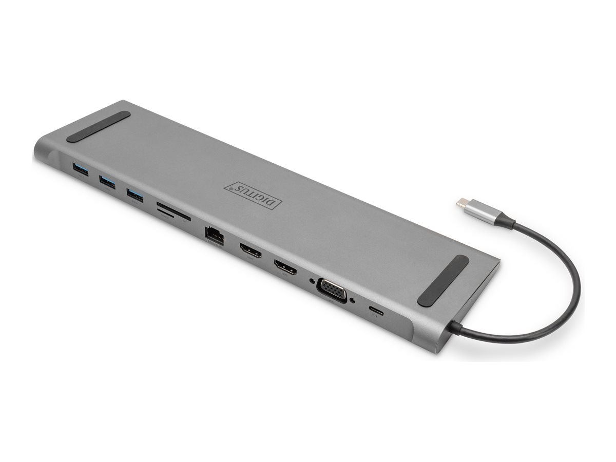 DIGITUS 11-Port USB-C Dock, grey, 2x HDMI, VGA
