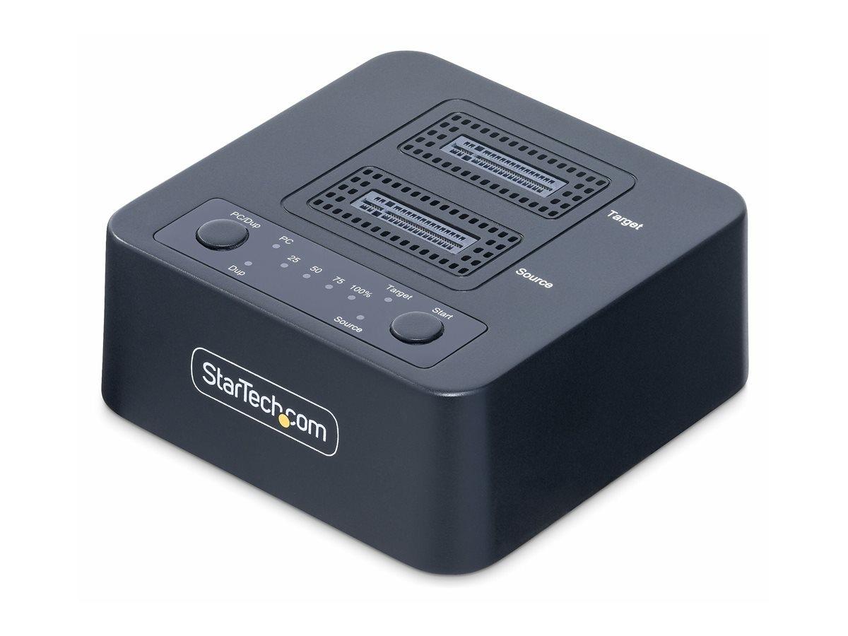 STARTECHCOM 11m2 NVMe Kopierstation 90GBm Unabhaengiger PCIe SSD DuplicatorClone Station USBC 20Gbps DualBay Dock