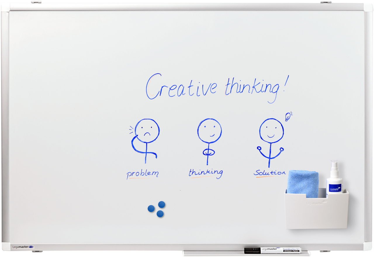 AKTION: Legamaster Whiteboard PREMIUM PLUS 90,0 x 60,0 cm weiss emaillierter Stahl + GRATIS 4 Boardmarker TZ 100 farbsortiert
