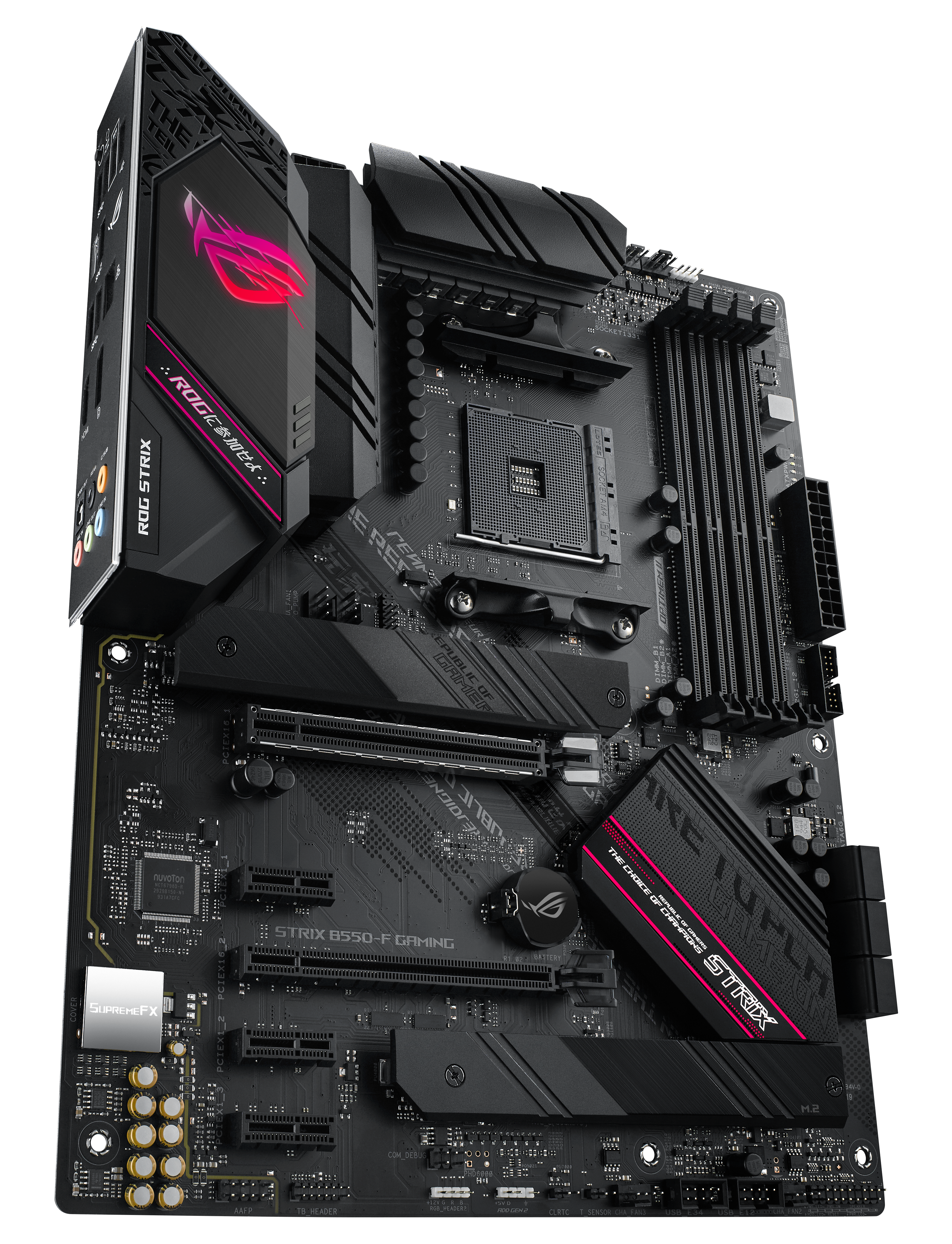 ASUS ROG STRIX B550F GAMING ATX MB PCIe 40ready dual M2 USB32 Gen 2 TypeC plus HDMI21 and DisplayPort12 output support