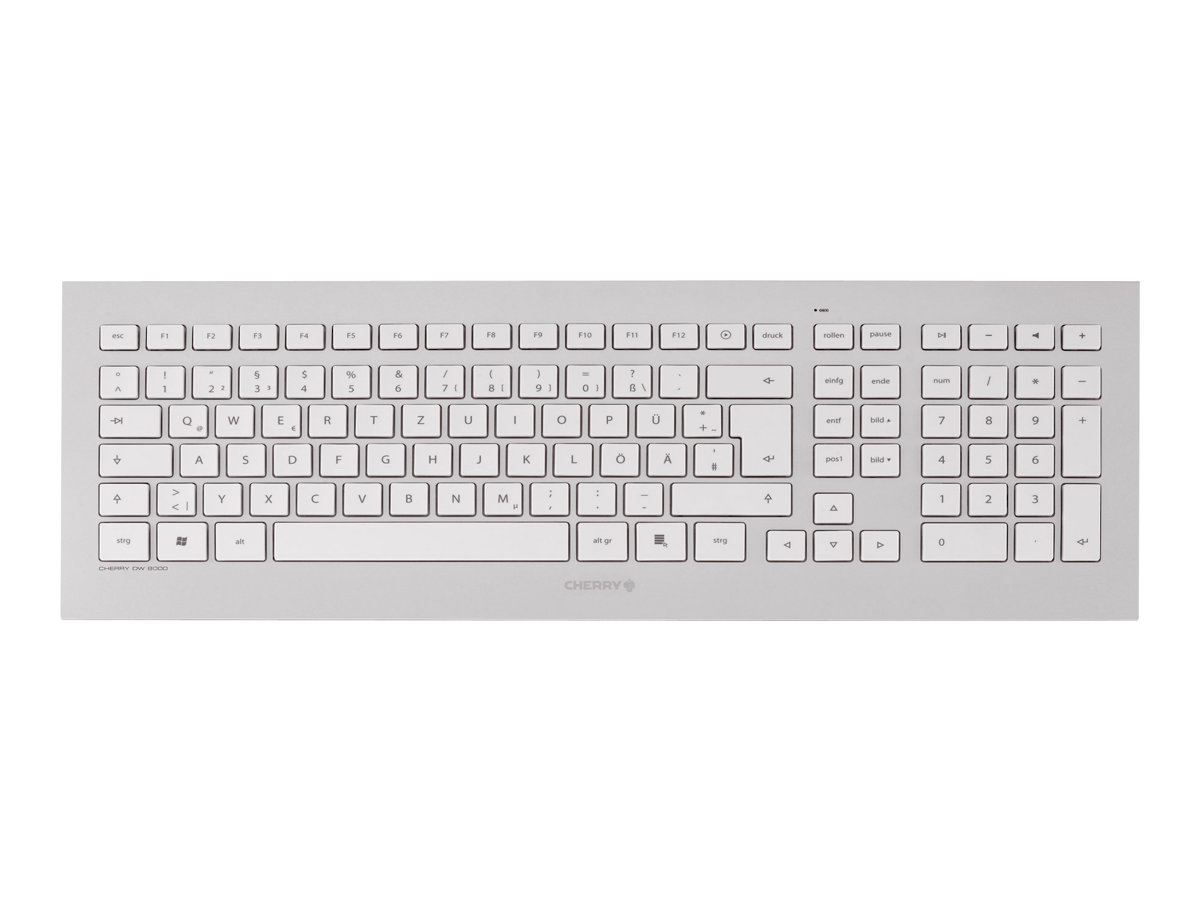 CHERRY DW 8000 Tastatur-Maus-Set kabellos weiss, silber