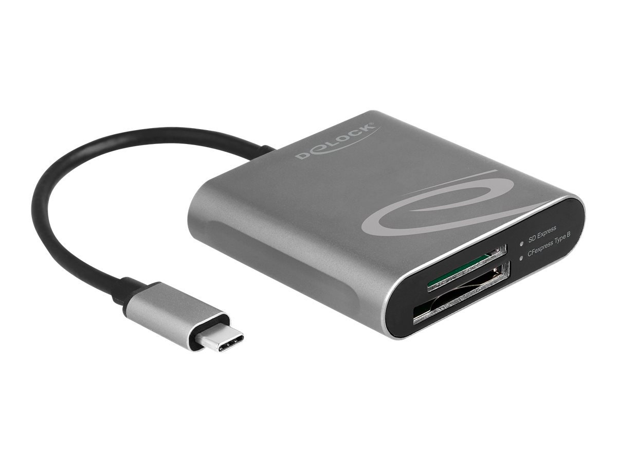 DELOCK USB TypeC Card Reader für SD Express und CFexpress Speicherkarten