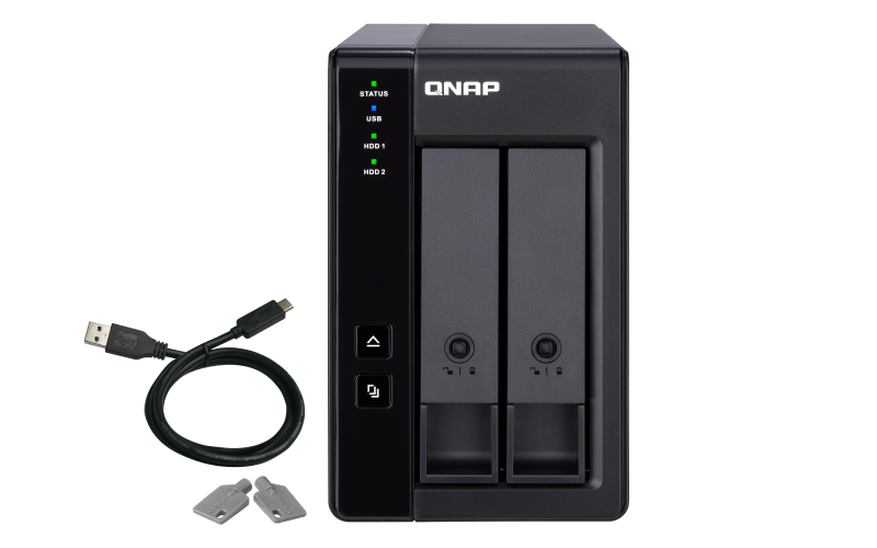 QNAP TR002 2 Bay USB TypeC Direct Attached Storage with Hardware RAID