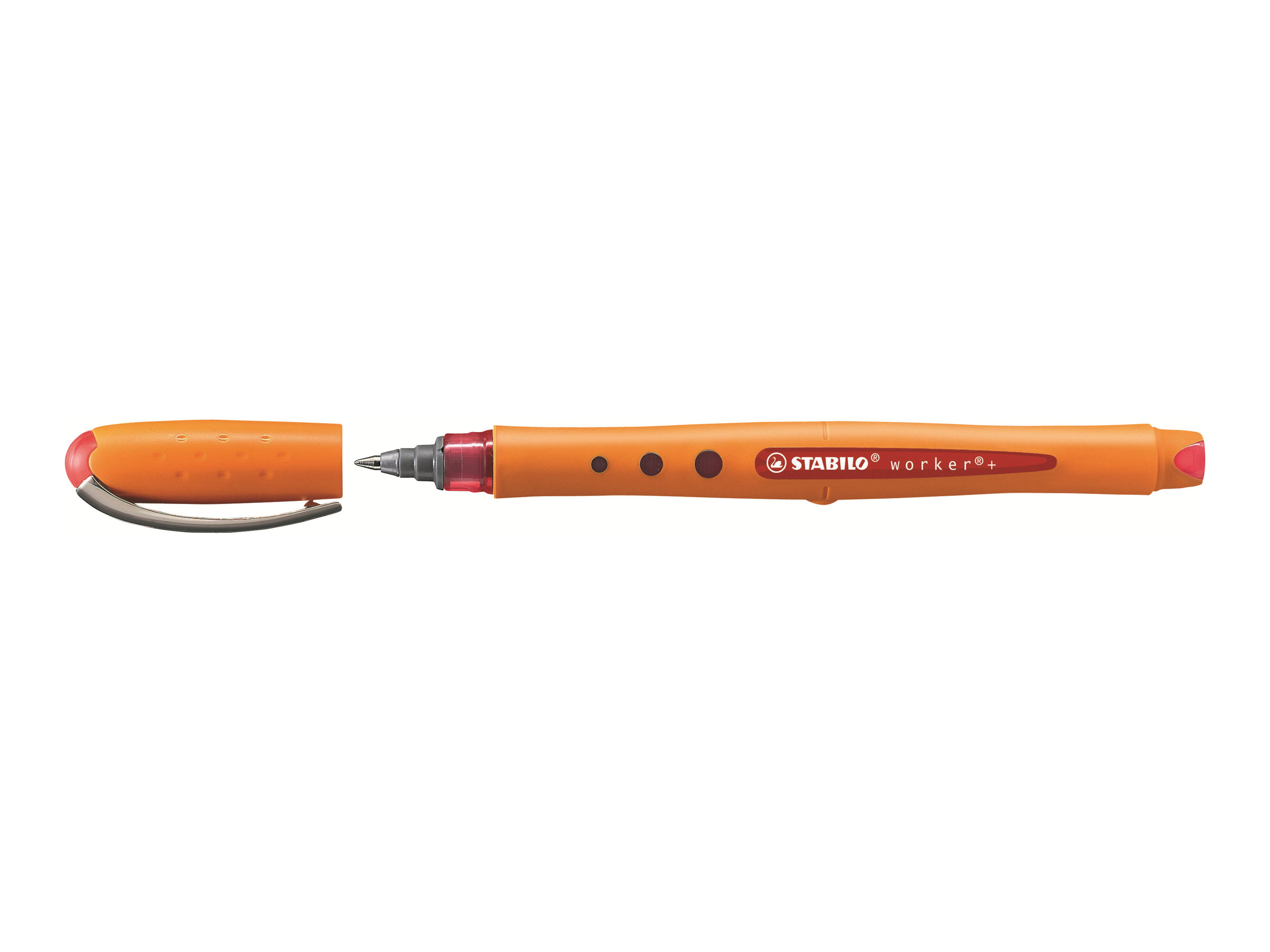STABILO worker®+ Tintenroller orange 0,3 mm, Schreibfarbe: rot, 1 St. STABILO worker®+ Tintenroller orange 0,3 mm, Schreibfarbe: rot, 1 St.