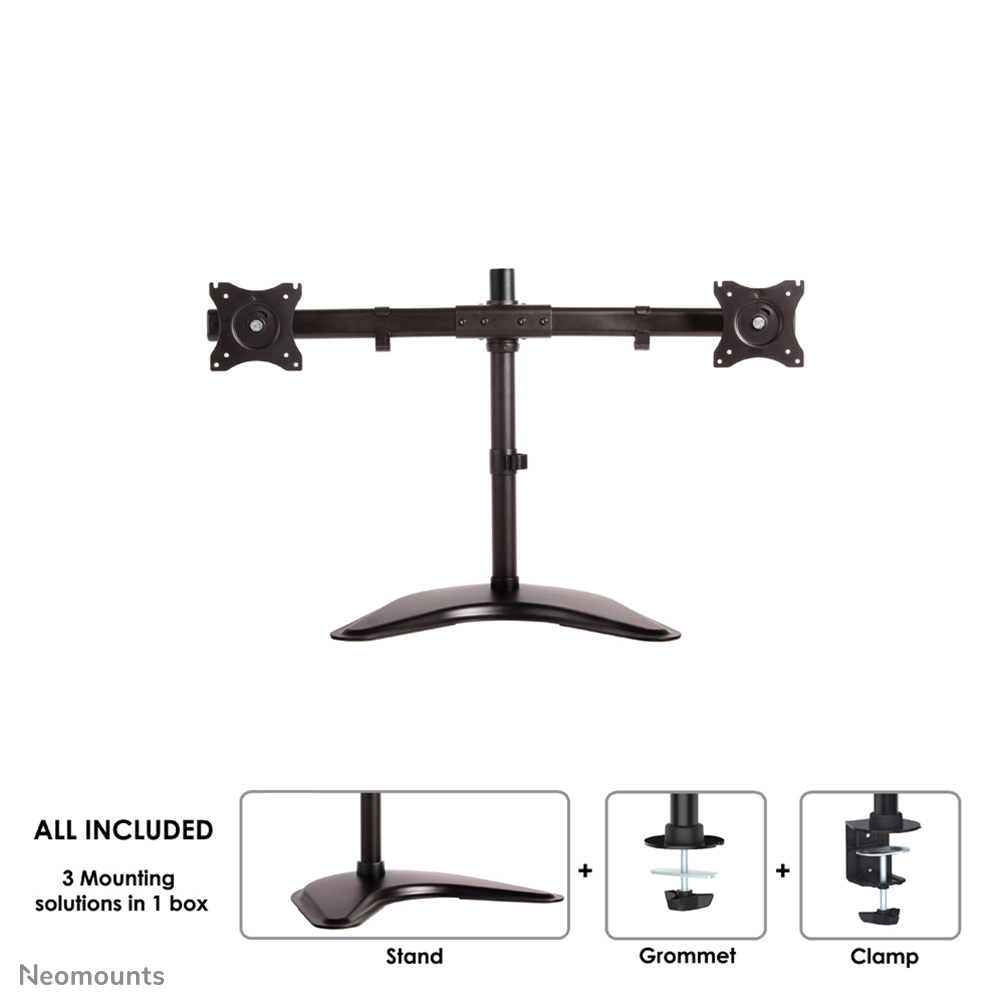 NEOMOUNTS Deskmount 10 27Zoll 2 screens Black Max 16kg