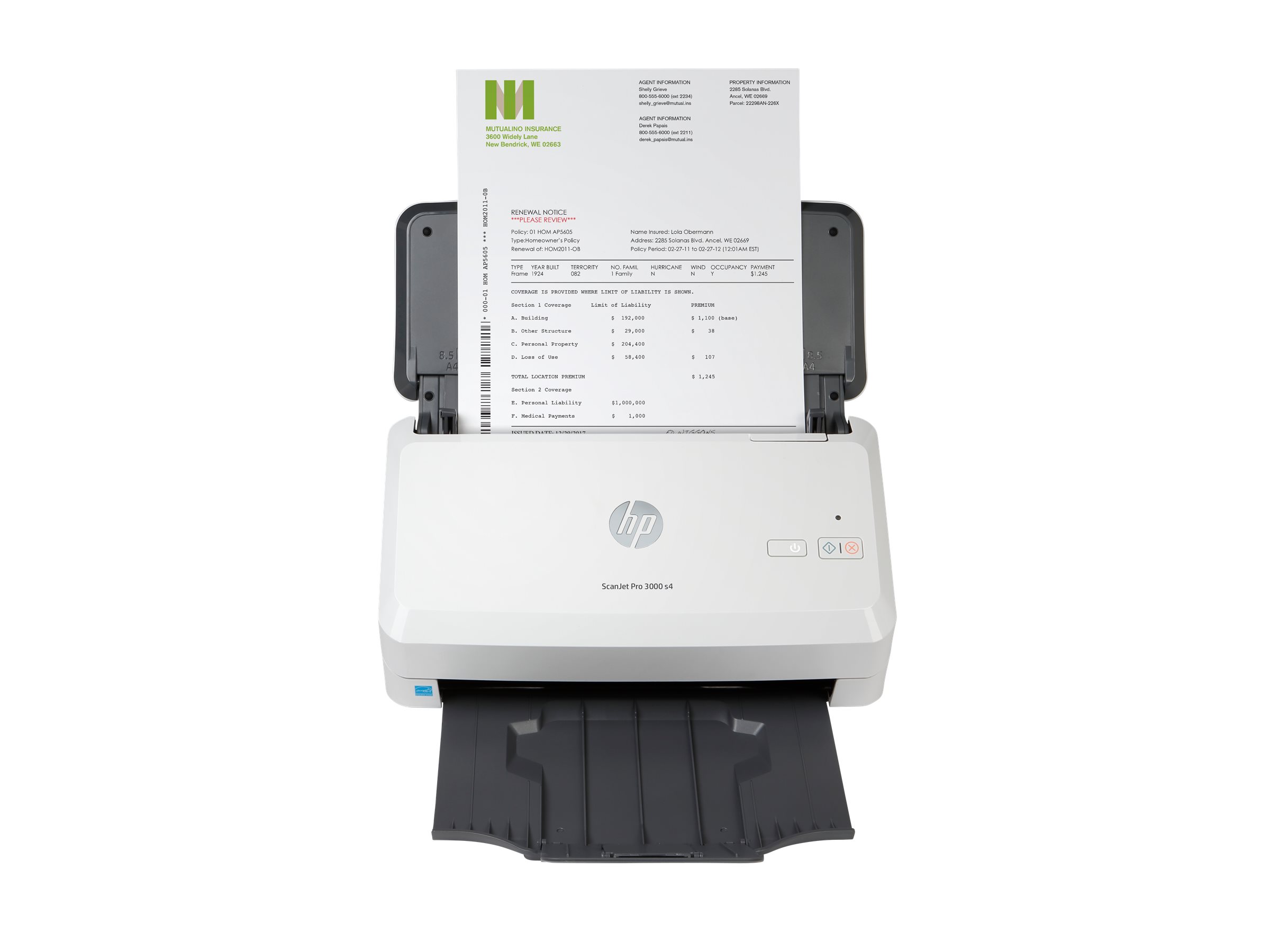 HP Scanjet Pro 3000 s4 Sheetfeed Document scanner CMOS CIS Duplex 216x3100mm 600dpix600dpi 40ppm mono ADF 50sheets 4000scans