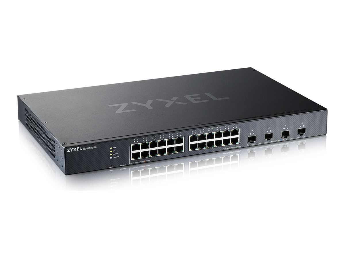 ZYXEL XGS1935-28 28 Port Smart Managed Switch 24x Gigabit Copper and 4x10G SFP+ hybrid mode standalone or NebulaFlex Cloud ZYXEL XGS1935-28 28 Port Smart Managed Switch 24x Gigabit Copper and 4x10G SFP+ hybrid mode standalone or NebulaFlex Cloud