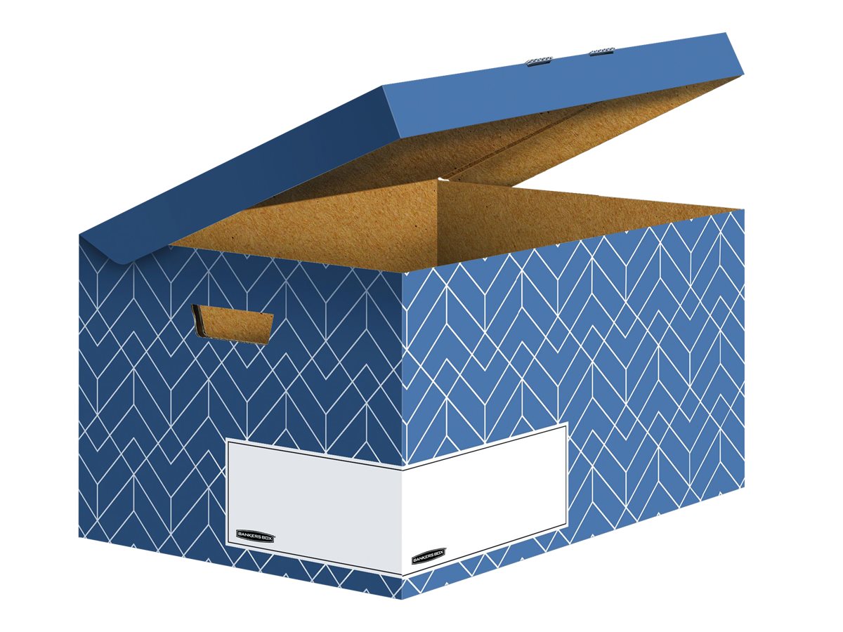 5 Bankers Box Archivboxen Bankers Box Décor Serie schieferblau/weiss 36,7 x 57,0 x 29,5 cm 5 Bankers Box Archivboxen Bankers Box Décor Serie schieferblau/weiss 36,7 x 57,0 x 29,5 cm