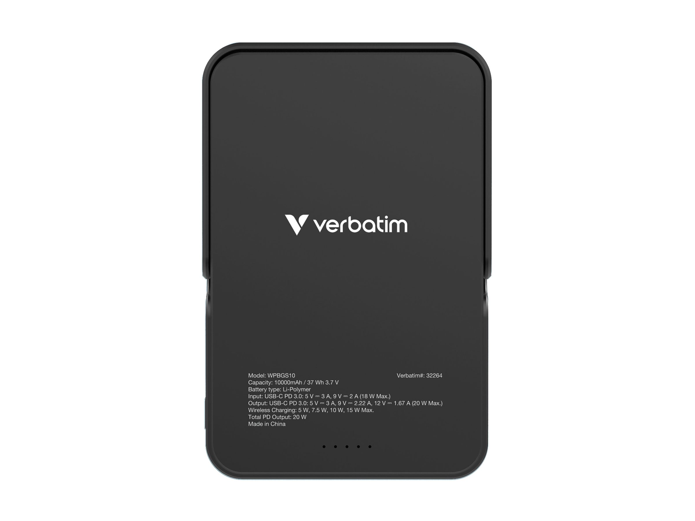 Verbatim Charge n Go Power Bank with Stand Magnetic Wireless 10000mAh - Black