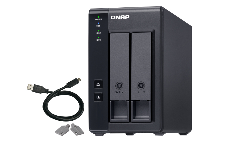 QNAP TR002 2 Bay USB TypeC Direct Attached Storage with Hardware RAID