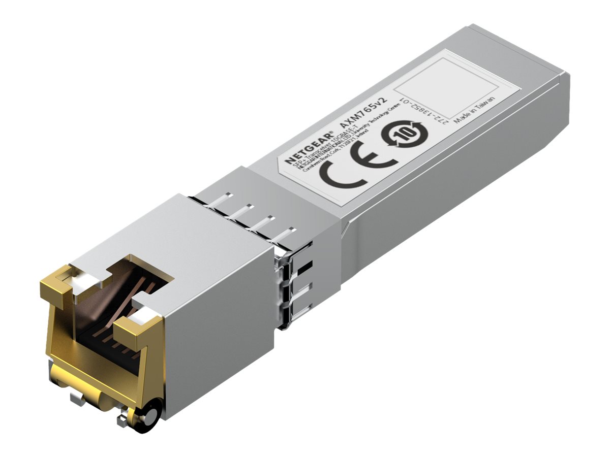 NETGEAR 10GBASE-T SFP+ Transceiver AXM765 mit CAT6a- oder CAT7-Kabel bis zu 80 Meter passt in SFP+- oder SFP28-Schnittstellen NETGEAR 10GBASE-T SFP+ Transceiver AXM765 mit CAT6a- oder CAT7-Kabel bis zu 80 Meter passt in SFP+- oder SFP28-Schnittstellen