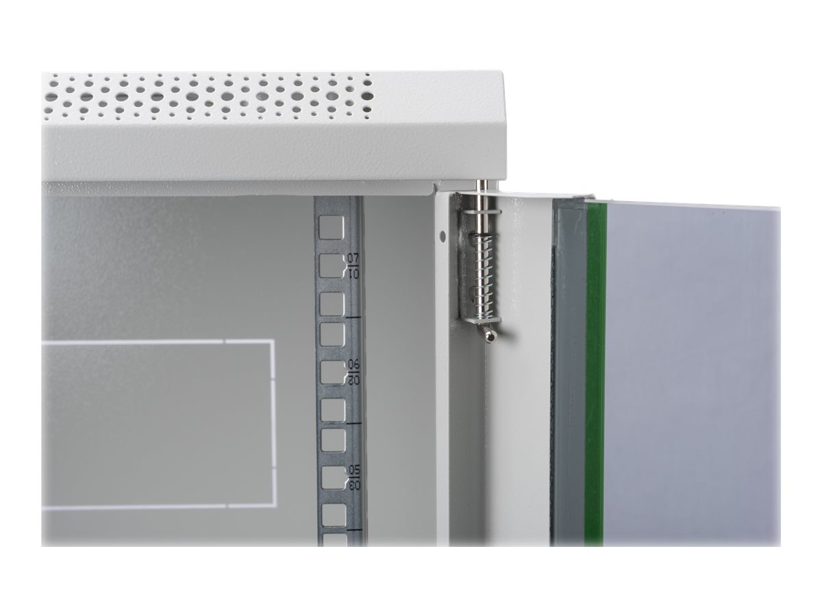 DIGITUS 48,3cm 19Zoll Wandschrank 9HE SoHoline RAL7035 grau ohne Boden 505mmx600mmx450mm