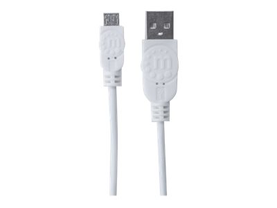 MANHATTAN Hi-Speed USB Micro-B Anschlusskabel USB 2.0 Typ A Stecker - Micro-B Stecker 480 Mbps 1,8m weiss MANHATTAN Hi-Speed USB Micro-B Anschlusskabel USB 2.0 Typ A Stecker - Micro-B Stecker 480 Mbps 1,8m weiss