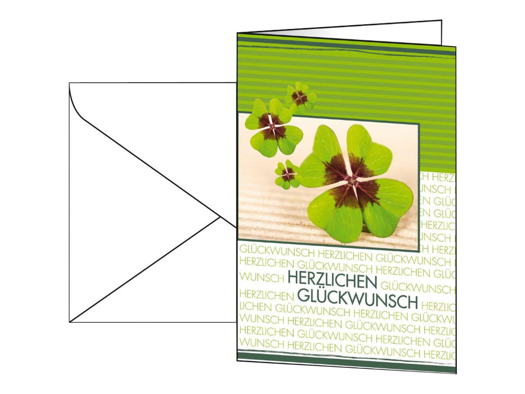 SIGEL Glückwunschkarten Kleeblatt DS004 DIN A6, 10 St