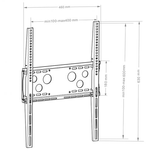 HAGOR WH 50 F-HD starre Wandhalterung 81 bis 139cm 32-55 Zoll VESA max 400x600 max Tragl 125kg Wandabstand 32mm