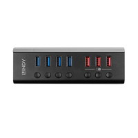 4 Port USB 3.0 Hub mit 3 Schnelladeports