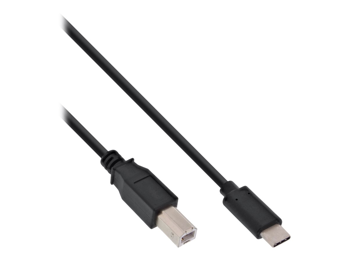 INLINE USB 2.0 Kabel Typ C an B Stecker Stecker schwarz 2m