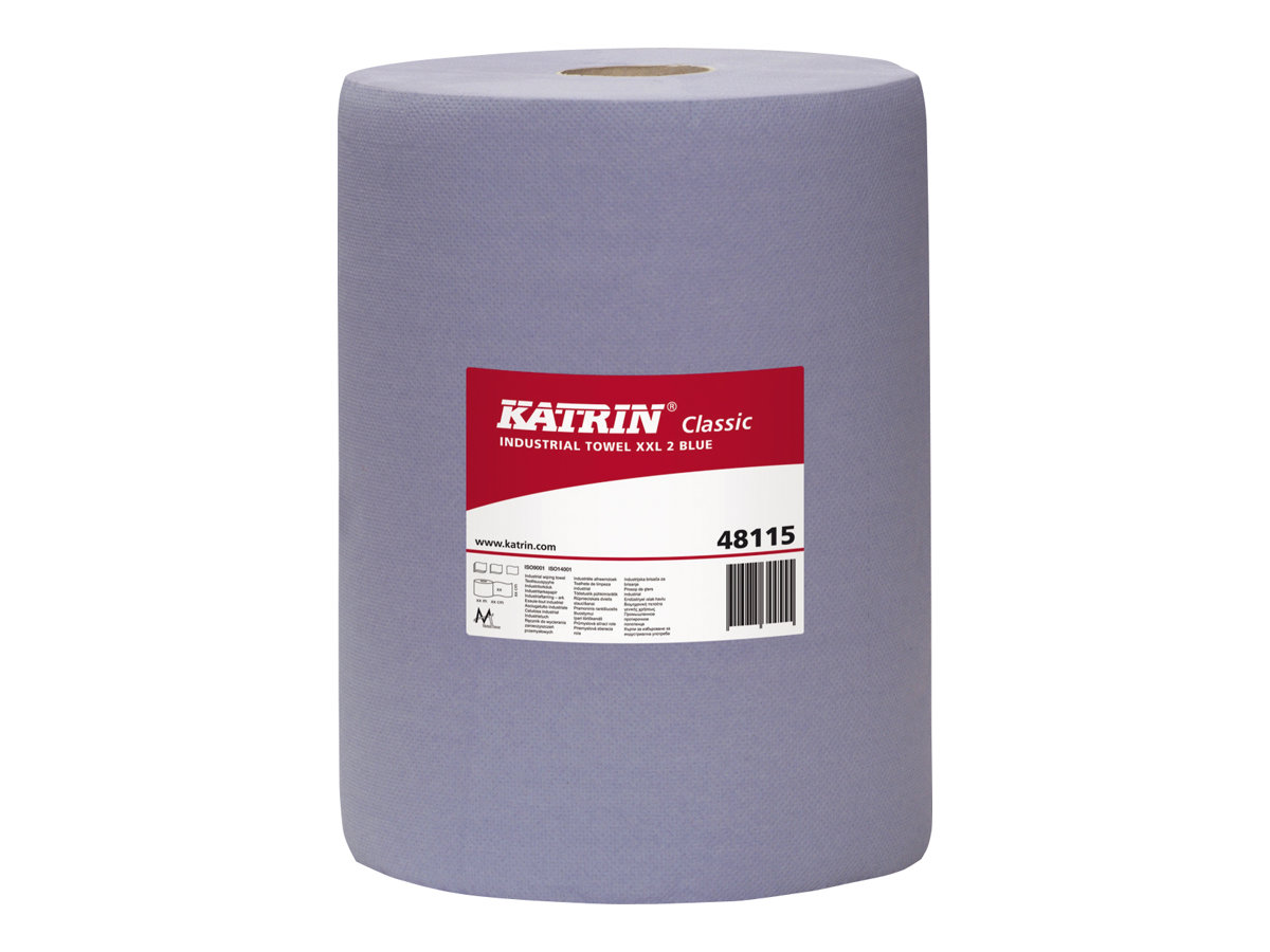 2 KATRIN Putztuchrollen XXL 2 500 Blue 2-lagig blau, 500 Blaetter 2 KATRIN Putztuchrollen XXL 2 500 Blue 2-lagig blau, 500 Blaetter