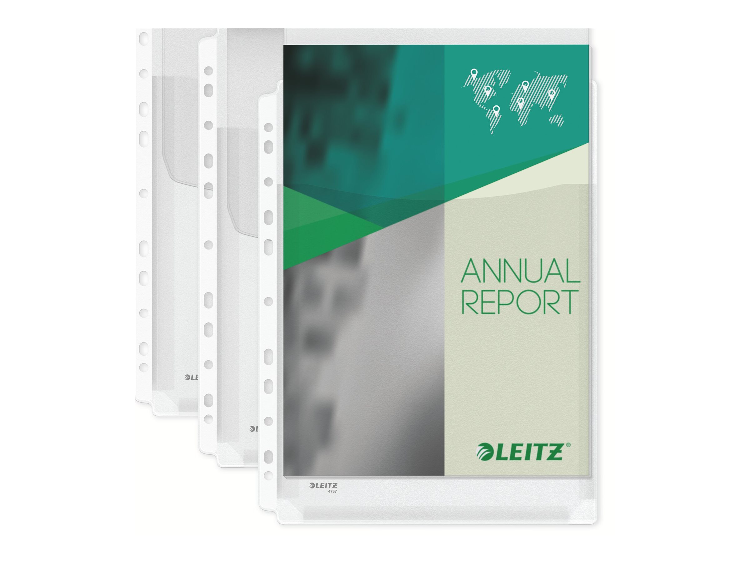 5 LEITZ Prospekthuellen DIN A4 transparent genarbt 0,17 mm