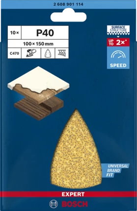 10 BOSCH EXPERT C470 Best for Wood and Paint Schleifblaetter 40