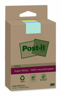 Post-it® Super Sticky Recycling Notes Haftnotizen extrastark farbsortiert, 4 Bloecke Post-it® Super Sticky Recycling Notes Haftnotizen extrastark farbsortiert, 4 Bloecke