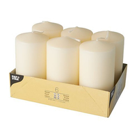 6 STARPAK Stumpenkerze creme