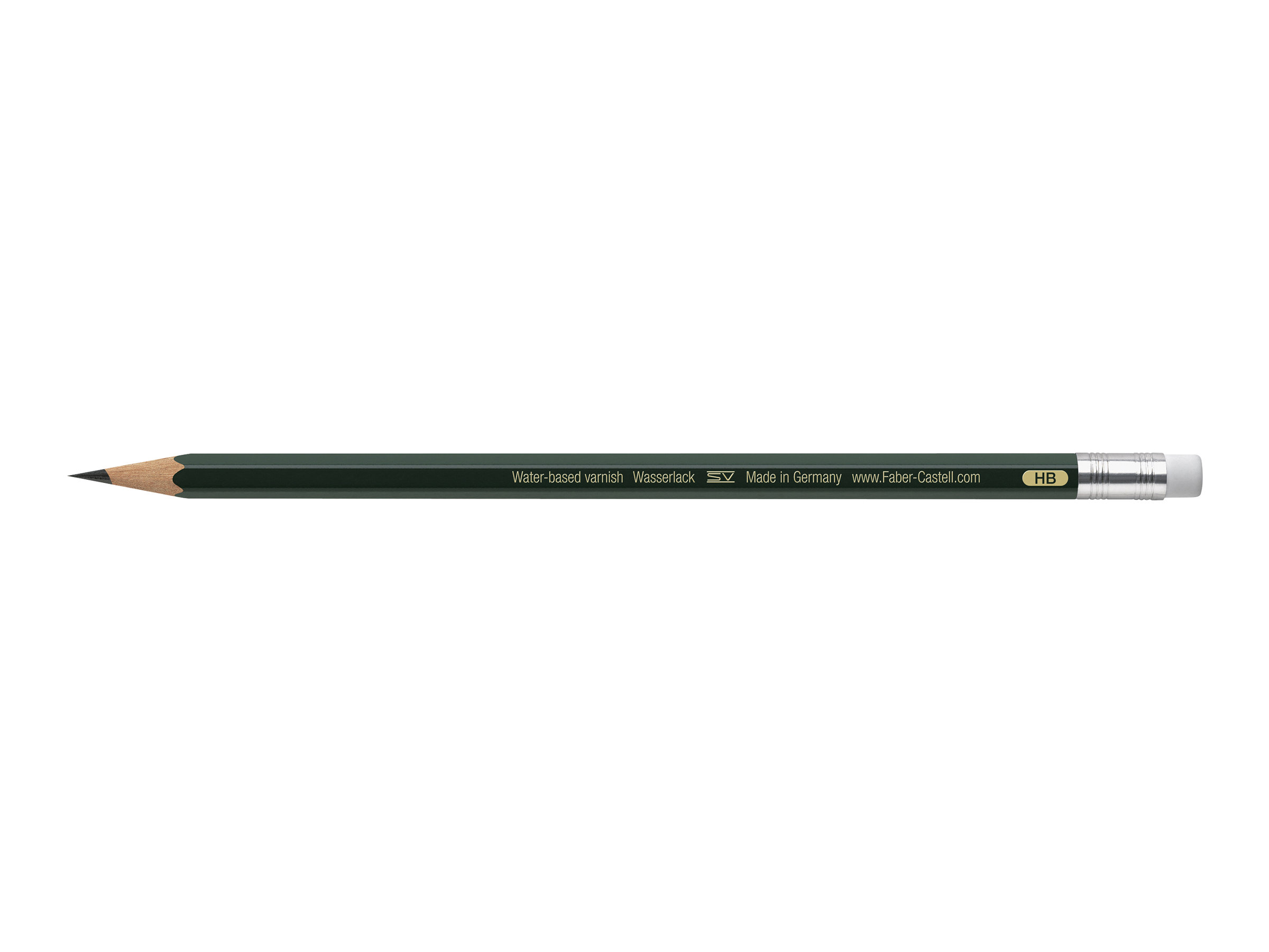 FABERCASTELL 9000 Bleistifte HB grün mit Radierer, 12 St