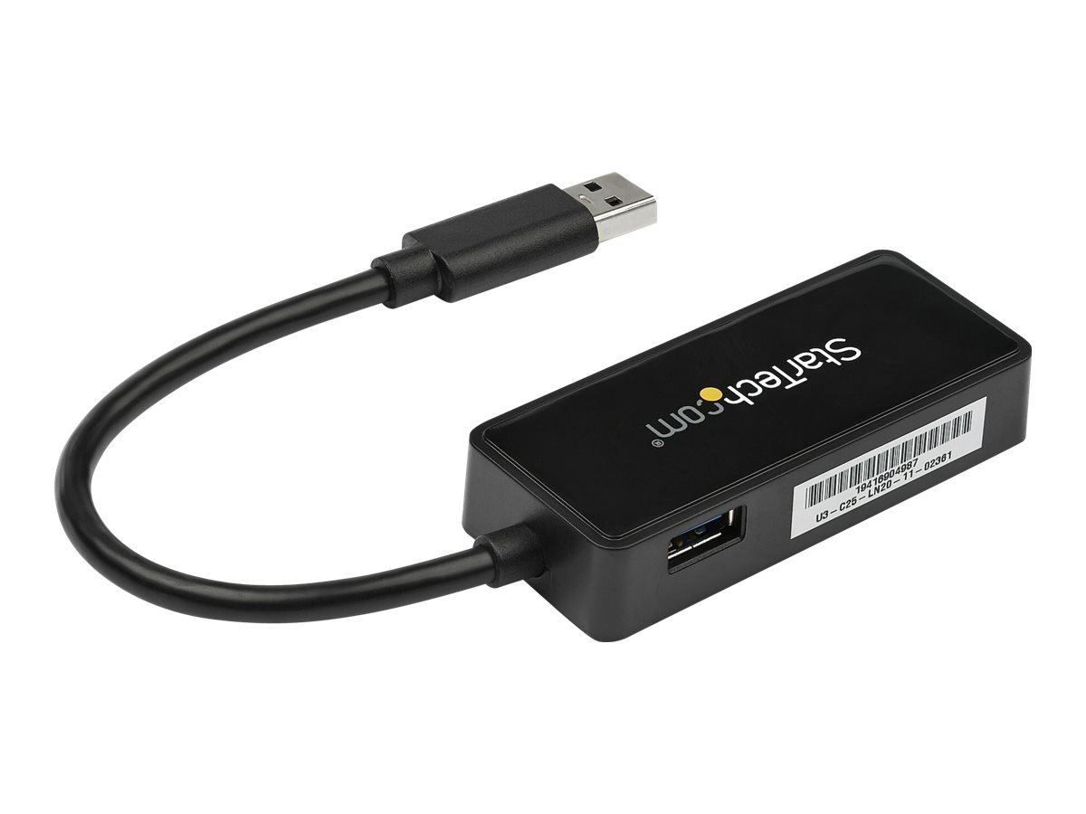 StarTech.com USB 3.0 SuperSpeed auf Gigabit Ethernet Lan Adapter mit USB Port - 10/100/1000 RJ45 NIC Netzwerkadapter - St/Bu - Schwarz - Netzwerkadapter - USB 3.0 - Gigabit Ethernet