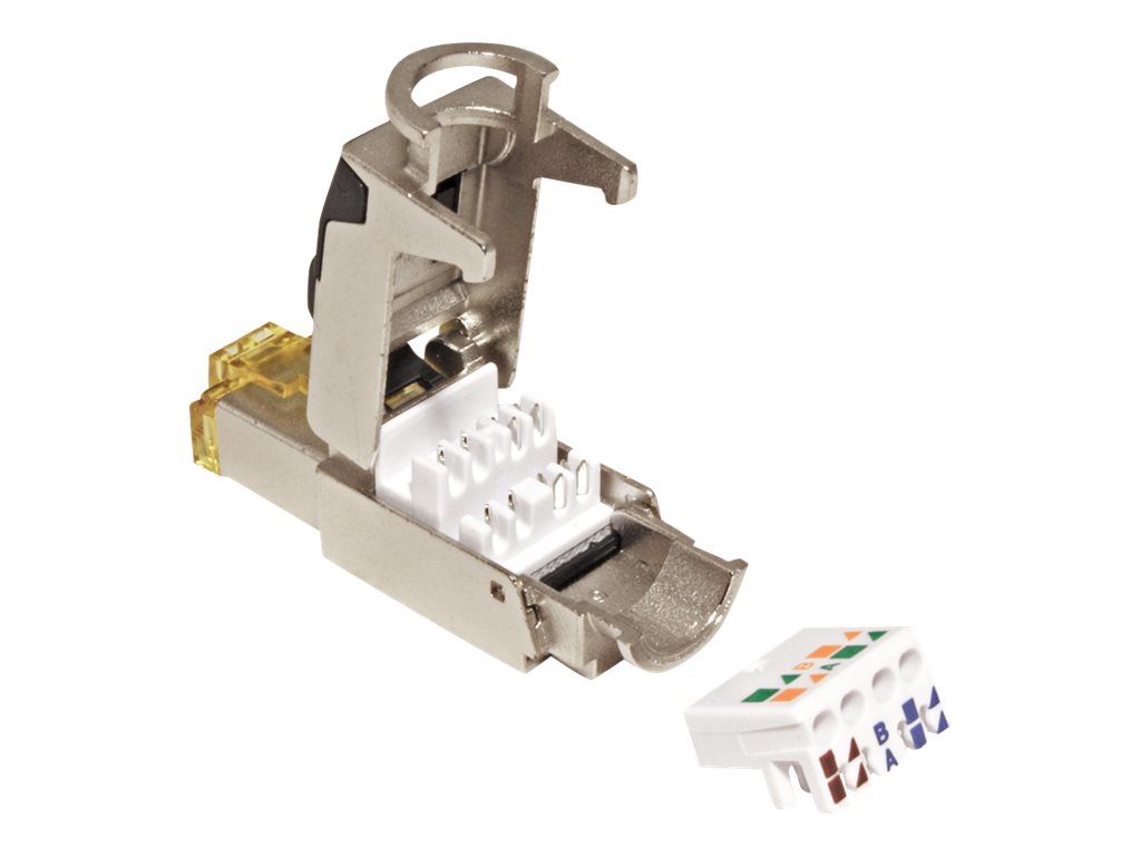 ROLINE feldkonfektionierbarer RJ45 Stecker Cat6A Class EA, STP, silberfarben