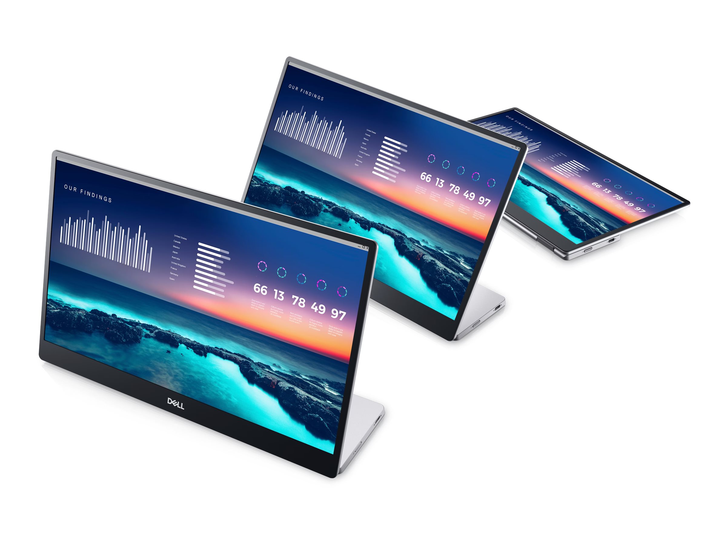 DELL 14 Portable Monitor - P1424H - 35,6cm 14Zoll IPS FHD 16:9 1920x1080 300cd/m2 700:1 DP USB-C