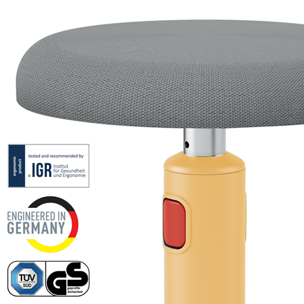 LEITZ Bürohocker Ergo Cosy 65180019 grau, gelb, 1 St