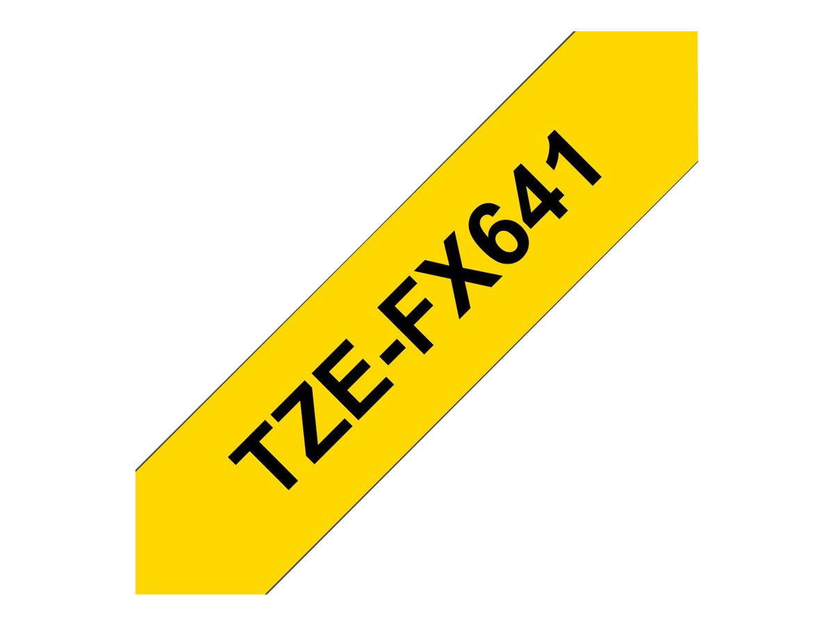 Schriftbandkassette Brother 18mm gelb/schwarz  TZEFX641