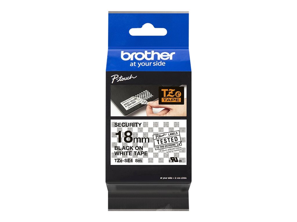 Schriftbandkassette Brother 18mm weiÃ/schwarz   TZESE4