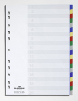 DURABLE Ordnerregister Vollformat blanko blau, gelb, rot, gruen, grau 20-teilig, 1 Satz DURABLE Ordnerregister Vollformat blanko blau, gelb, rot, gruen, grau 20-teilig, 1 Satz
