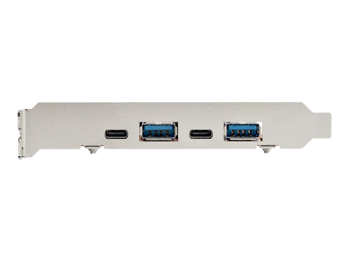 StarTech.com USB-C PCIe Karte mit 4 Ports - 10 Gbit/s USB PCI Express Erweiterungskarte mit 2 Controllern - 2x USB-C & 2x USB-A Ports - USB 3.1 Schnittstellenkarte - Full Profile (PEXUSB312A2C2V) - USB-Adapter - PCIe 3.0 x4 - USB-C 3.2 Gen 2 x 2 + USB-C 3