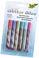 6 folia Glitter Glue SPIRAL BASIC Klebestifte 6 x 10,5 ml