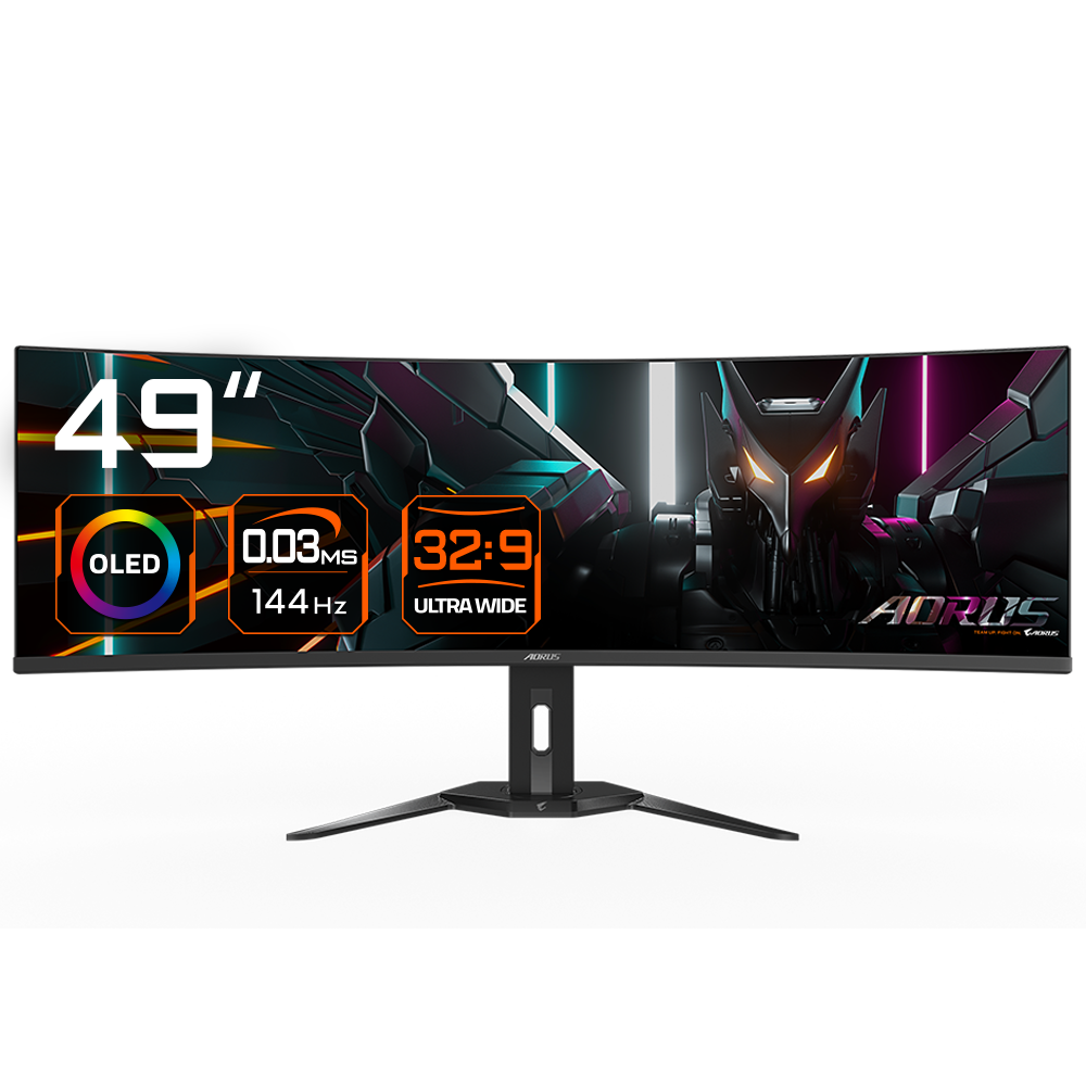 GIGABYTE AORUS CO49DQ 124,4cm 49Zoll DQHD TFT monitor 5120x1440 250cdm2 2xHDMI 21 1xDP 14