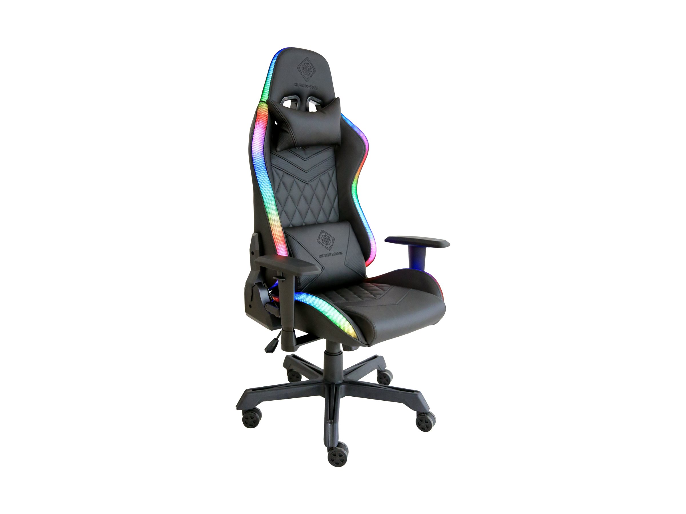 Deltaco GAM080 Gamingstuhl Kunstleder m RGB LED schwarz