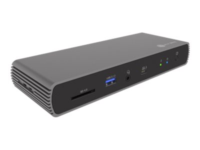 ICY BOX IB-DK8801-TB4 Thunderbolt 4 DockingStation PD bis zu 96W 40 Gbit/s abwaertskompatibel zu TB3 USB 2.0 DP MFDP und USB4