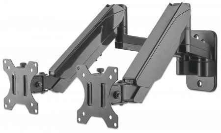 MANHATTAN Wandhalterung mit Gasdruckfeder und Kugelgelenk fuer zwei Monitore von 48,1881,28cm 17Z32Z und bis zu 8kg pro Arm