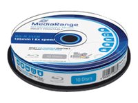 Mediarange Bluray 25GB 10pcs BD‑R Inkjet Fullsurface-Printable