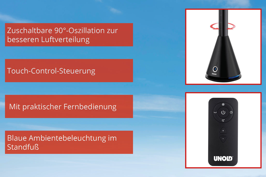 UNOLD Black Tower 86865 Turmventilator 26W