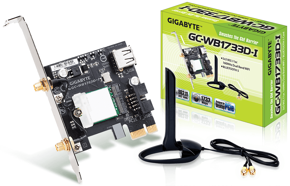GIGABYTE WiFi and Bluetooth card Intel WirelessAC 9260 included